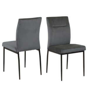 ACT NORDIC Demi spisebordsstol - mørkegrå polyester og sort metal