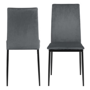 ACT NORDIC Demina spisebordsstol - mørkegrå polyester og sort metal