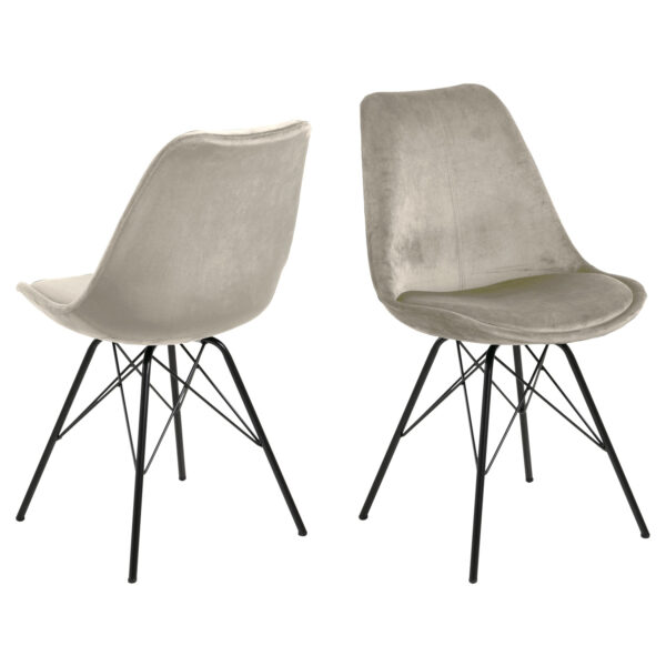ACT NORDIC Eris spisebordsstol - sand polyester og sort metal