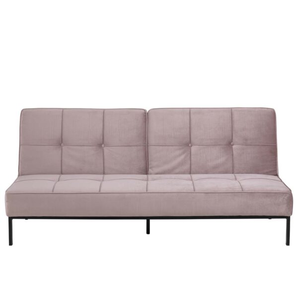 ACT NORDIC Perugia sovesofa - rosa polyester og sort metal