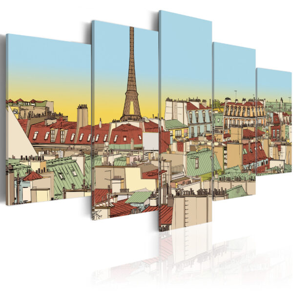 ARGEIST Idyllic parisian picture - Idyllisk billede af Paris trykt på lærred - Flere størrelser 200x100