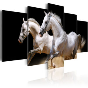 ARTEIST Freedom and power - Billede af to heste i galop trykt på lærred - Flere størrelser 200x100