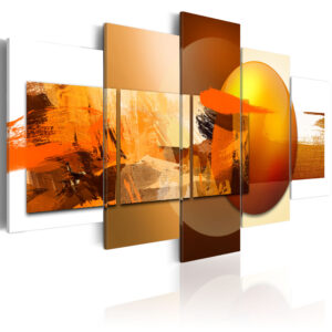 ARTGEIST - Abstrakt billede i orange nuancer trykt på lærred - Flere størrelser 100x50
