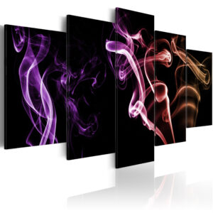 ARTGEIST - Abstrakt billede med farvet røg trykt på lærred - Flere størrelser 200x100