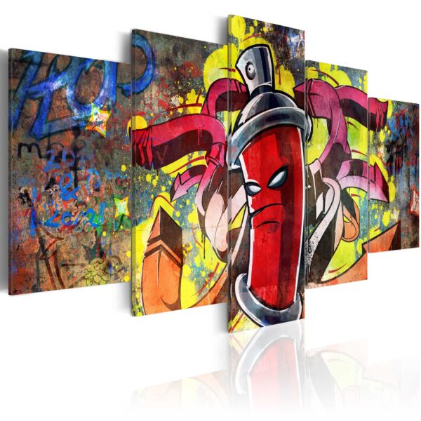ARTGEIST Angry spray can - Street art graffiti billede trykt på lærred - Flere størrelser 200x100