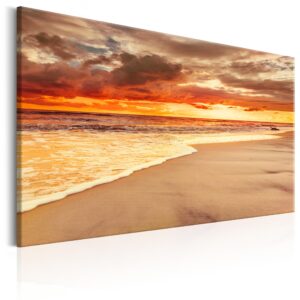 ARTGEIST Beach: Beatiful Sunset II - Solnedgang på stranden trykt på lærred - Flere størrelser 120x80
