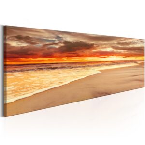 ARTGEIST Beach: Beautiful Sunset - Solnedgang på stranden trykt på lærred - Flere størrelser 135x45