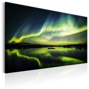 ARTGEIST Beautiful Glow - Nordlys i grønne nuancer trykt på lærred - Flere størrelser 120x80