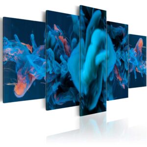 ARTGEIST Beneath the Blue - Abstrakt billede i blå nuancer trykt på lærred - Flere størrelser 100x50