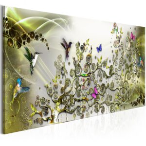 ARTGEIST billede af fugle - Hummingbirds Dance Green Narrow - Flere størrelser 135x45