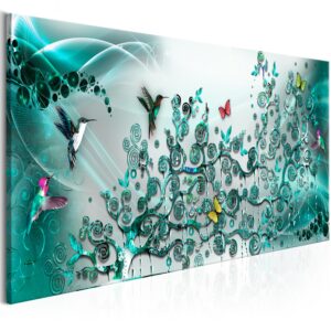 ARTGEIST billede af fugle - Hummingbirds Dance Turquoise Narrow - Flere størrelser 120x40