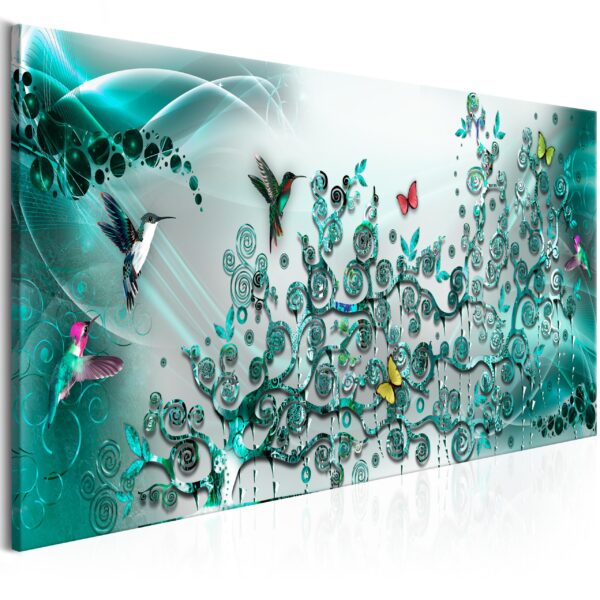 ARTGEIST billede af fugle - Hummingbirds Dance Turquoise Narrow - Flere størrelser 135x45