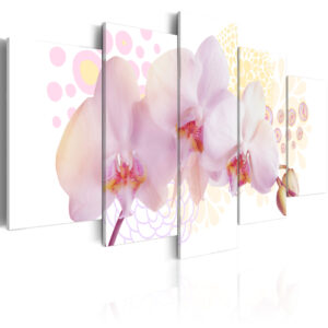 ARTGEIST - Billede af hvid orkidé med lyserøde nuancer trykt på lærred - Flere størrelser 200x100