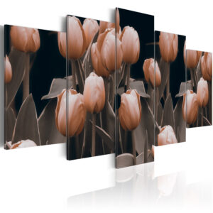 ARTGEIST - Billede af tulipaner i sepia trykt på lærred - Flere størrelser 200x100