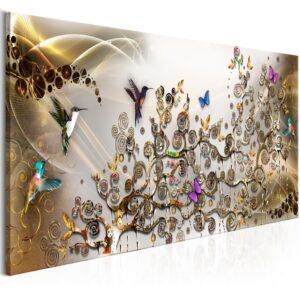 ARTGEIST billede - Hummingbirds Dance Gold Narrow - Flere størrelser 150x50