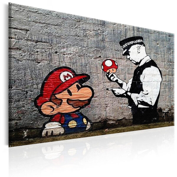 Artgeist Billede - Mario and Cop by Banksy