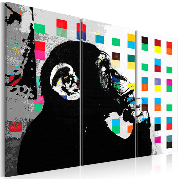 Artgeist billede - The Thinker Monkey by Banksy