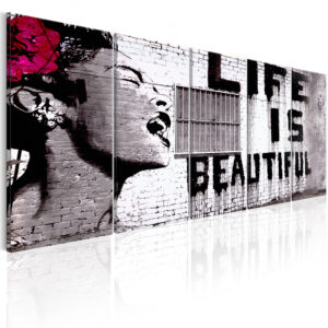 ARTGEIST billede trykt på lærred - Banksy: Life is Beautiful