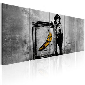 ARTGEIST billede trykt på lærred - Banksy: Monkey with Frame