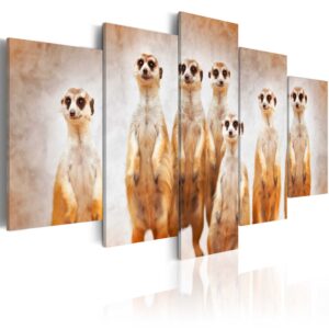 ARTGEIST billede trykt på lærred - Family of meerkats