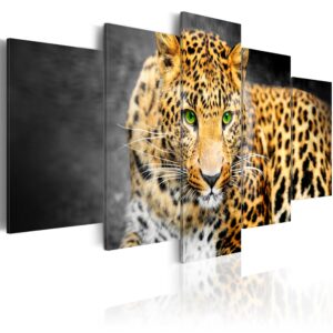 ARTGEIST billede trykt på lærred - Green-eyed leopard