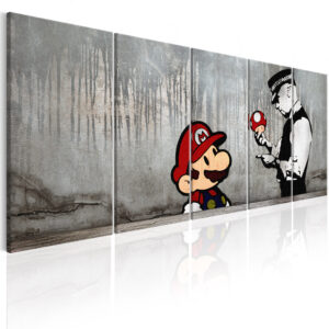 ARTGEIST billede trykt på lærred - Mario Bros on Concrete