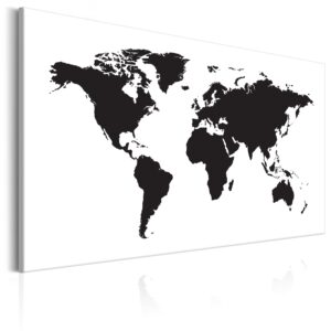 ARTGEIST Black & White Elegance - Minimalistisk verdenskort trykt på lærred - Flere størrelser  120x80