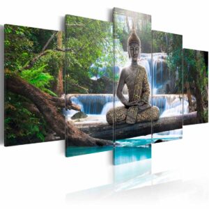 Artgeist Buddha And Waterfall Billede - Multifarvet Print (100X200) -> Gennemse vores lagerbeholdning