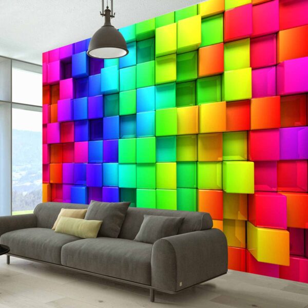 ARTGEIST Colourful Cubes fototapet - multifarvet print (105x150)