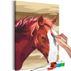ARTGEIST DIY lærred maleri - Brown Horse 60x40