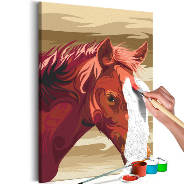 ARTGEIST DIY lærred maleri - Brown Horse 60x40