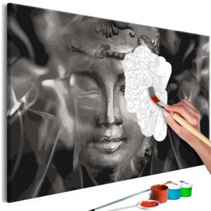 ARTGEIST DIY lærred maleri - Buddha in Black and White 60x40