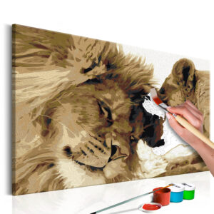 ARTGEIST DIY lærred maleri - Lions In Love 60x40