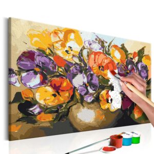 ARTGEIST DIY lærred maleri - Vase Of Pansies