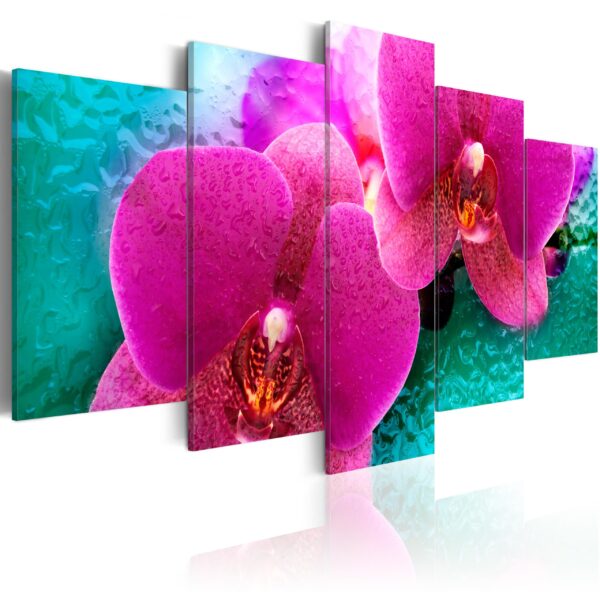 ARTGEIST Exotic orchids - Billede af magenta orkidé trykt på lærred - Flere størrelser 200x100