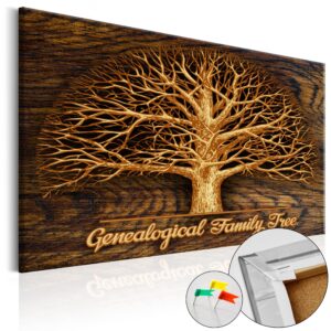 ARTGEIST Family Tree - Billede af stamtræ til tegnestifter trykt på kork - Flere størrelser 120x80