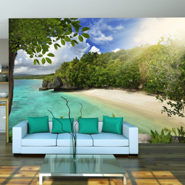 ARTGEIST - Fototapet af en lækker strand med turkis blå vand - Flere størrelser 100x70
