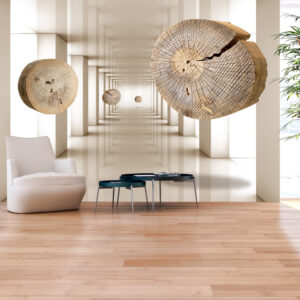 ARTGEIST Fototapet af flyvende træ - Flying Discs of Wood (flere størrelser) 250x175