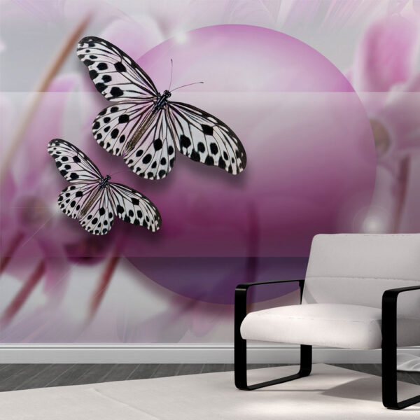 ARTGEIST - Fototapet af sommerfugle med lyserøde nuancer - Flere størrelser 250x193