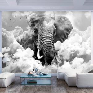 ARTGEIST Fototapet - Elephant in the Clouds (Black and White)