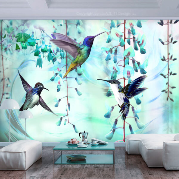 ARTGEIST Fototapet - Flying Hummingbirds (Green)