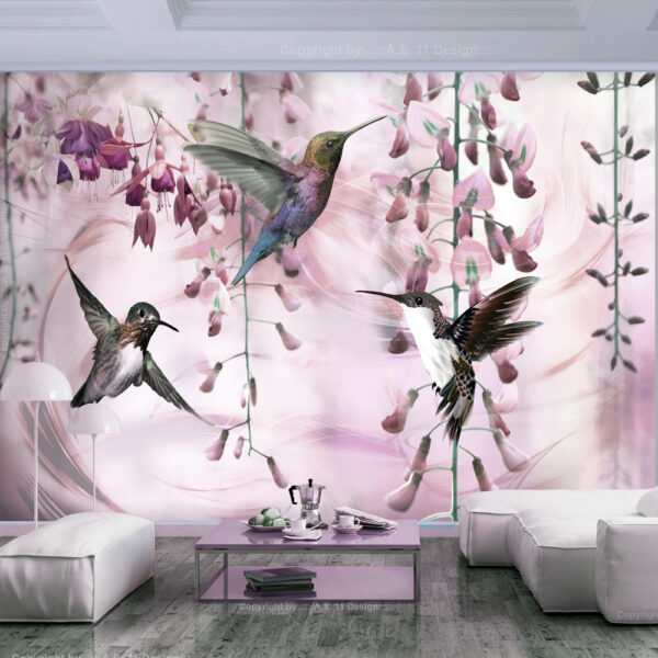 ARTGEIST Fototapet - Flying Hummingbirds (Pink)