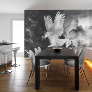 Artgeist - Fototapet Med En Pegasus I SortHvid - Flere Størrelser 250X193 -> Se priser