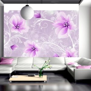 ARTGEIST - Fototapet med lilla blomster på violet baggrund - Flere størrelser 200x140