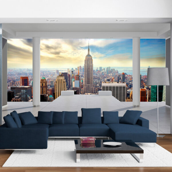 ARTGEIST Fototapet med motiv af terrasse med udsigt over New York (flere størrelser) 150x105