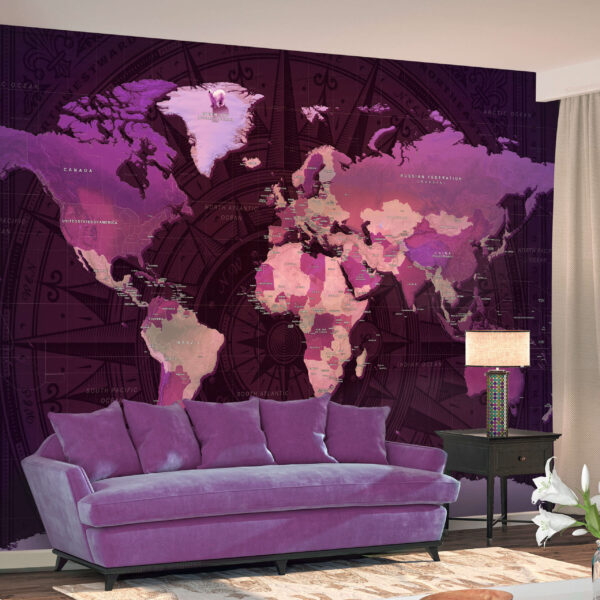 ARTGEIST Fototapet - Purple World Map