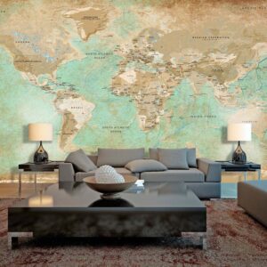 ARTGEIST fototapet - Turquoise World Map