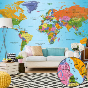 ARTGEIST fototapet - World Map: Colourful Geography