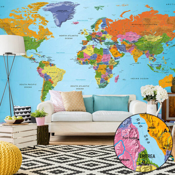 ARTGEIST fototapet - World Map: Colourful Geography