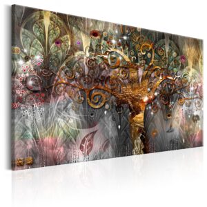 ARTGEIST Gold Tree - Abstrakt billede med træ-motiv trykt på lærred - Flere størrelser 120x80